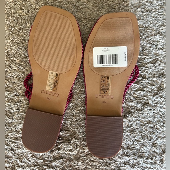 Chico’s Cord Sandals Brand new with tags Botanic Berry size 9 Flip Flops NWT - Picture 4 of 4